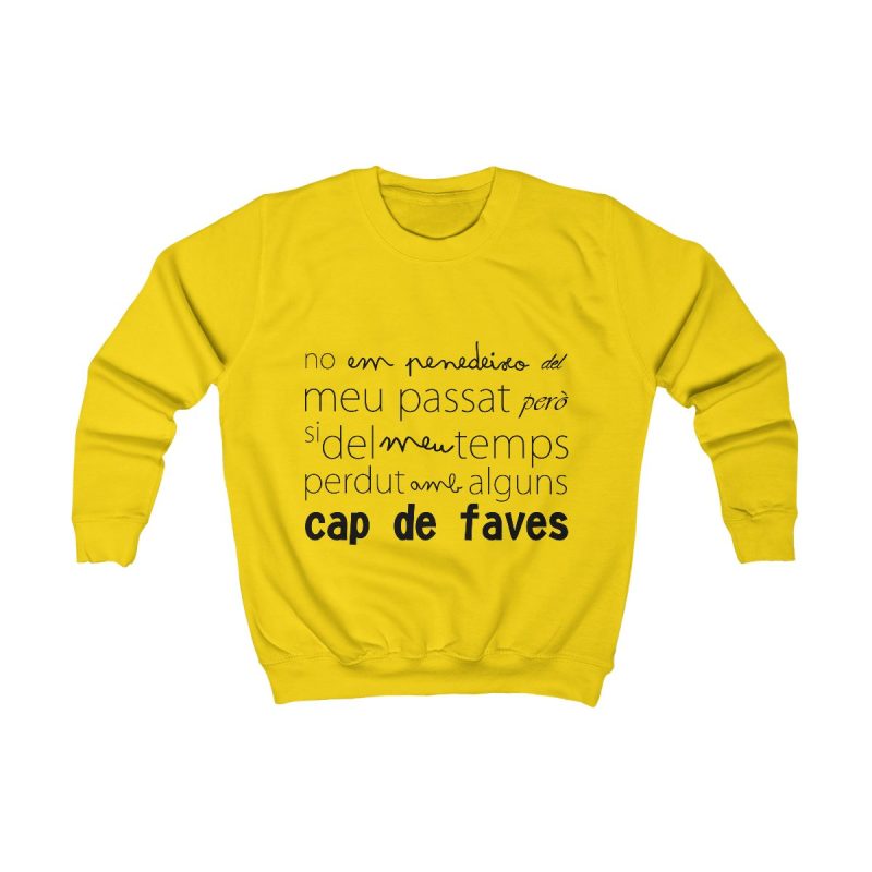Sudadera infantil - Amarillo sol - Camiseta «No em penedeixo»