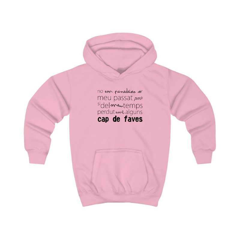 Sudadera con capucha infantil - Rosa bebe - Camiseta «No em penedeixo»