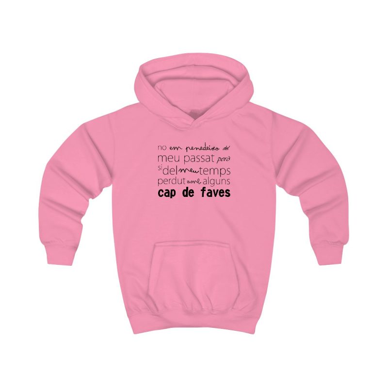 Sudadera con capucha infantil - Rosa algodon de azucar - Camiseta «No em penedeixo»