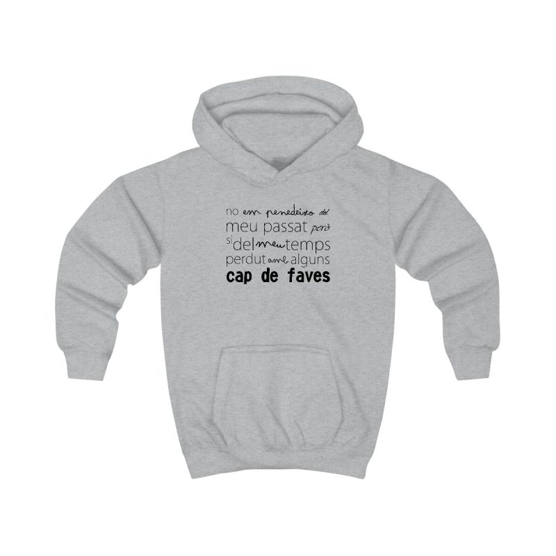 Sudadera con capucha infantil - Gris jaspeado claro - Camiseta «No em penedeixo»