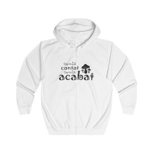 Sudadera con capucha y cremallera - Blanco artico - Camiseta «Conte contat»