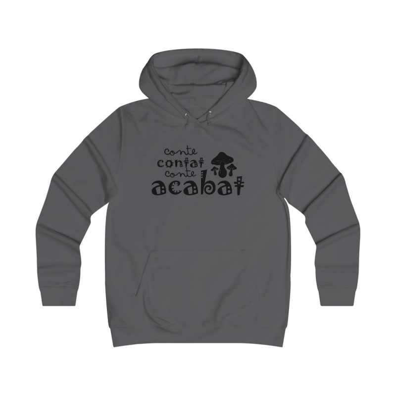 Sudadera universitaria mujer - Gris marengo - Camiseta «Conte contat»