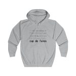Sudadera con capucha y cremallera - Gris jaspeado claro - Camiseta «No em penedeixo»