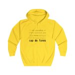Sudadera con capucha y cremallera - Amarillo sol - Camiseta «No em penedeixo»