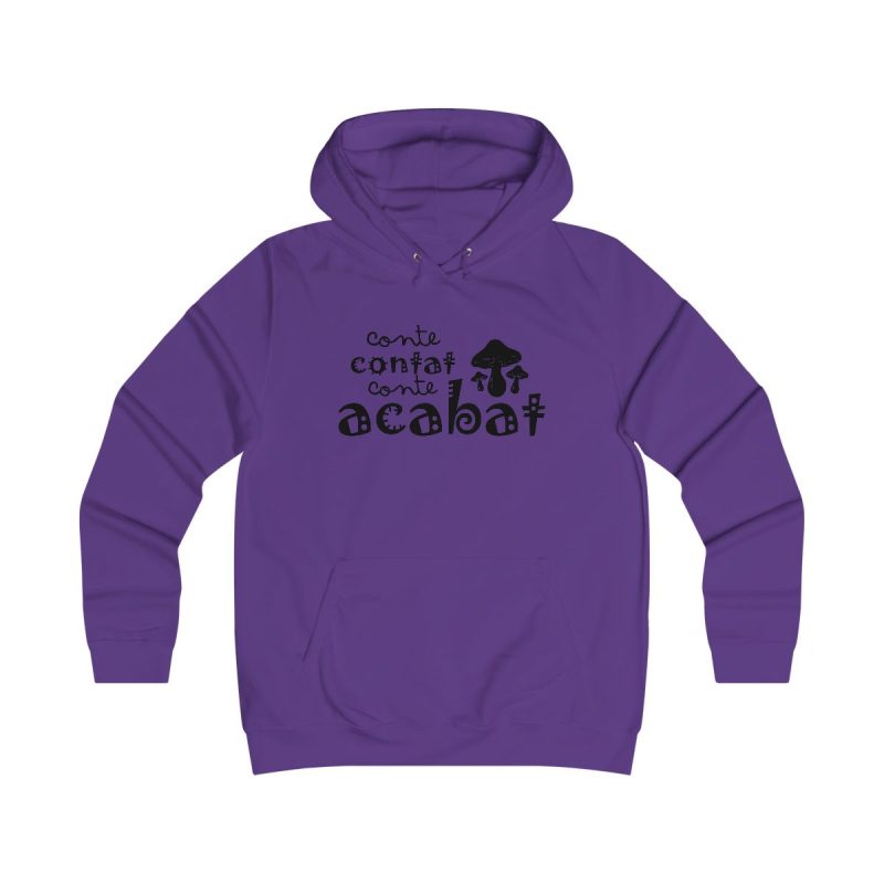 Sudadera universitaria mujer - Morado - Camiseta «Conte contat»