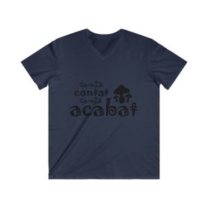 Camiseta hombre entallada cuello de pico - Azul marino - Camiseta «Conte contat»