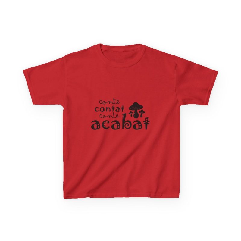 Camiseta infantil algodon grueso - Rojo - Camiseta «Conte contat»