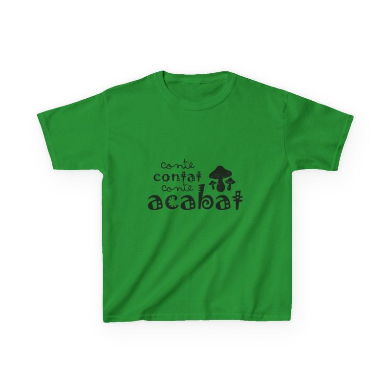 Camiseta infantil algodon grueso - Verde irlandes - Camiseta «Conte contat»