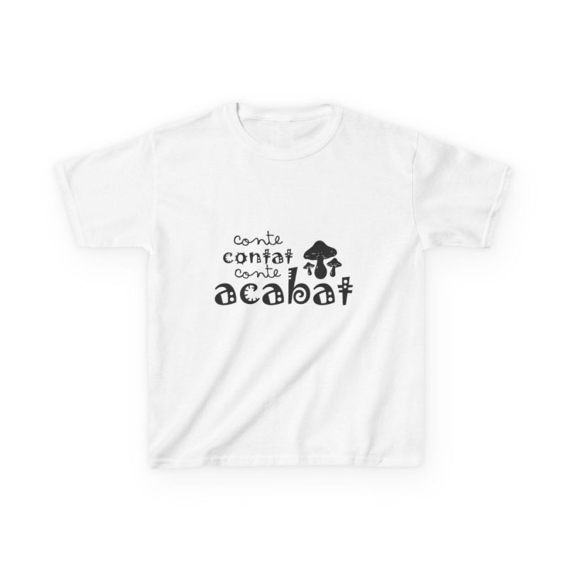 Camiseta infantil algodon grueso - Blanco - Camiseta «Conte contat»