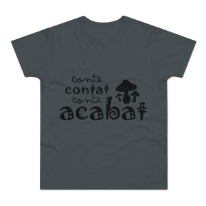 Camiseta hombre punto liso - Gris oscuro - Camiseta «Conte contat»