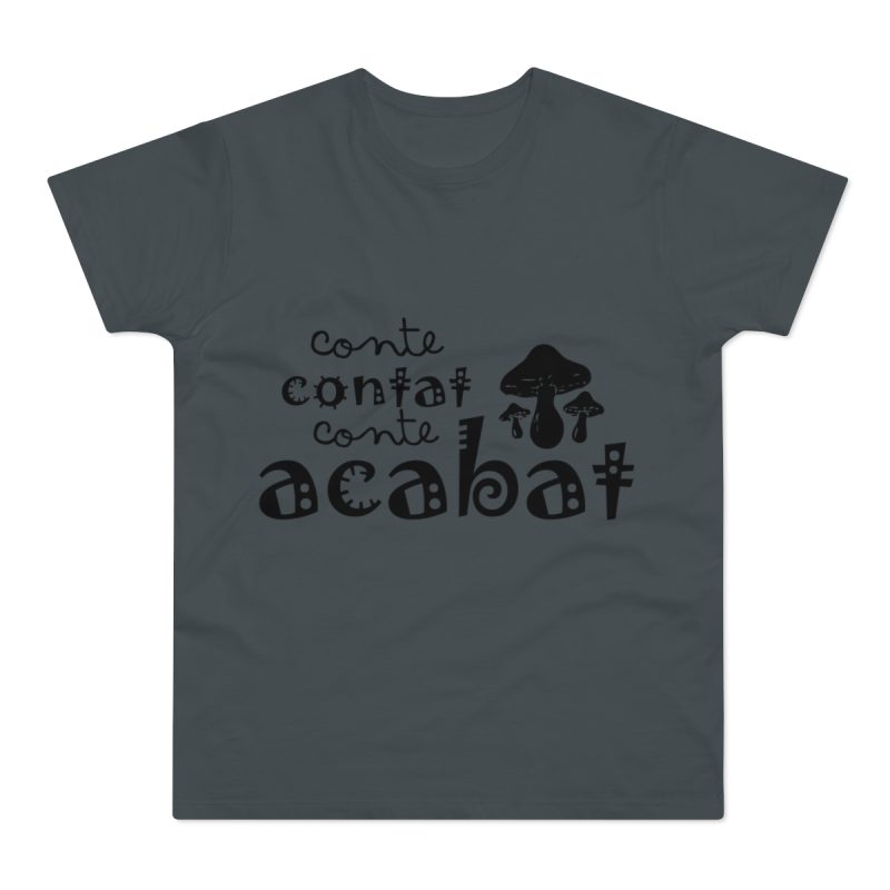 Camiseta hombre punto liso - Gris oscuro - Camiseta «Conte contat» Camiseta hombre punto liso - Gris oscuro - Camiseta «Conte contat»