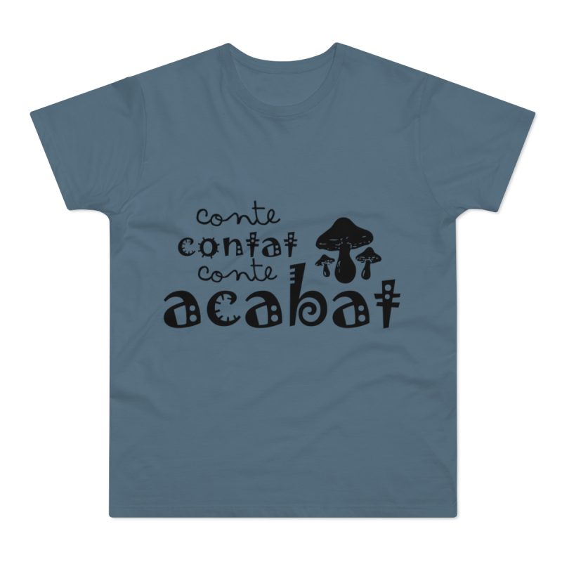 Camiseta hombre punto liso - Azul piedra - Camiseta «Conte contat»