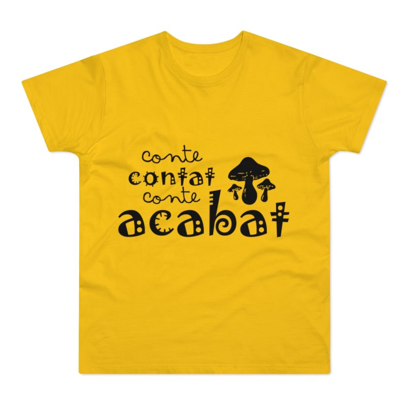 Camiseta hombre punto liso - Amarillo dorado - Camiseta «Conte contat»