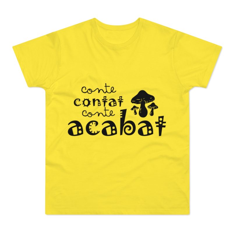 Camiseta hombre punto liso - Amarillo solar - Camiseta «Conte contat»