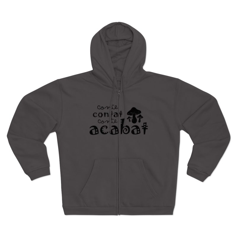 Sudadera capucha con cremallera premium - Antracita - Camiseta «Conte contat» Sudadera capucha con cremallera premium - Antracita - Camiseta «Conte contat»