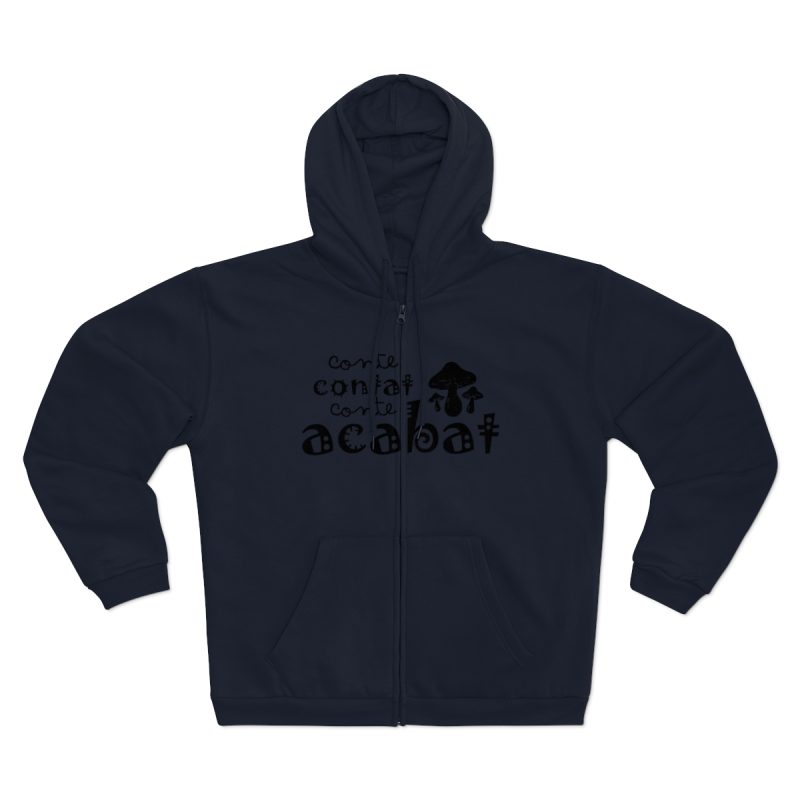 Sudadera capucha con cremallera premium - Azul marino - Camiseta «Conte contat»