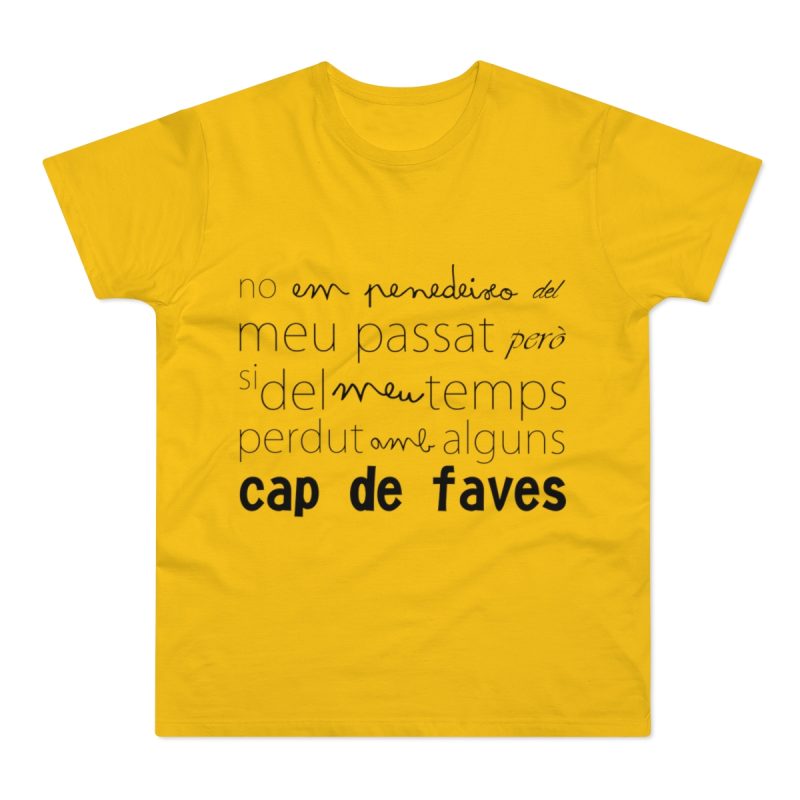 Camiseta hombre punto liso - Amarillo dorado - Camiseta «No em penedeixo»