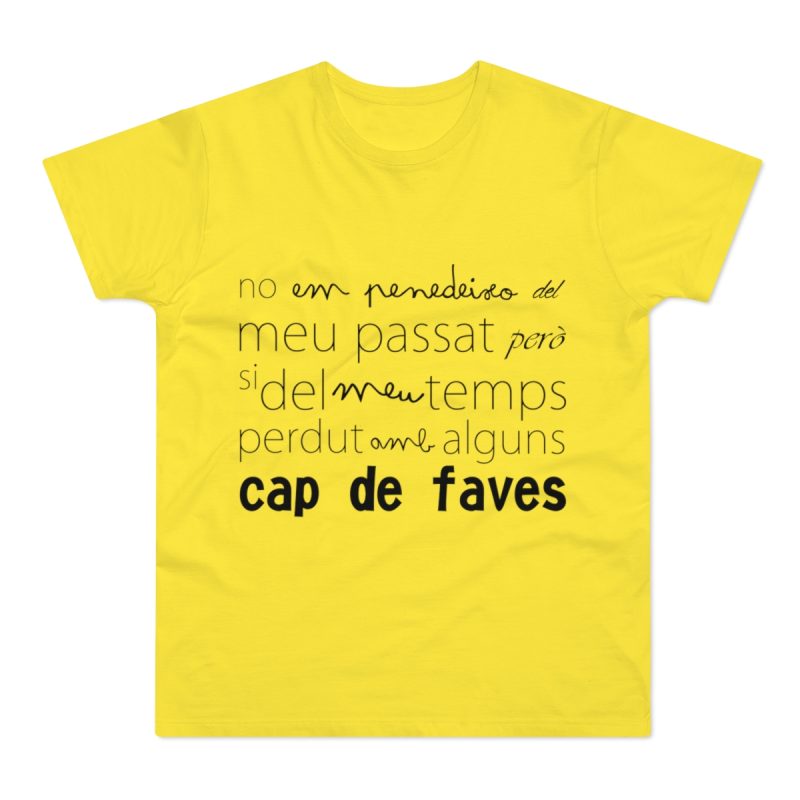 Camiseta hombre punto liso - Amarillo solar - Camiseta «No em penedeixo»