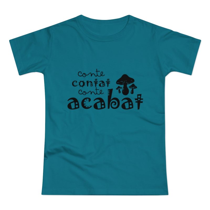 Camiseta mujer punto liso - Azul diva - Camiseta «Conte contat»