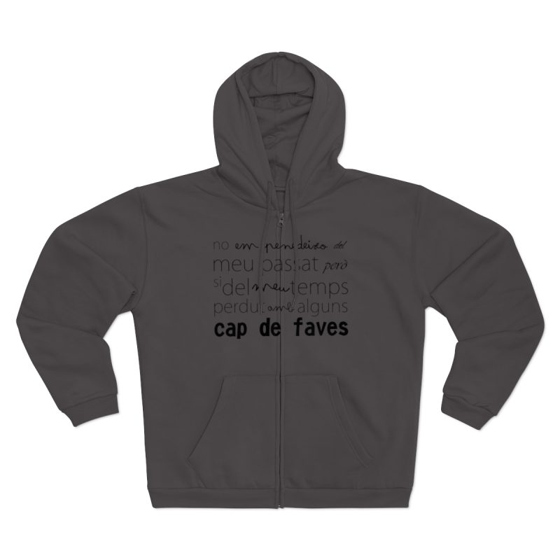 Sudadera capucha con cremallera premium - Antracita - Camiseta «No em penedeixo» Sudadera capucha con cremallera premium - Antracita - Camiseta «No em penedeixo»