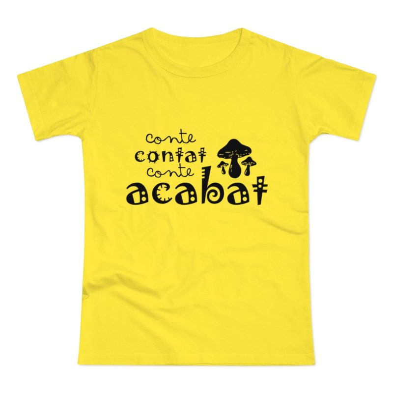 Camiseta mujer punto liso - Amarillo solar - Camiseta «Conte contat»