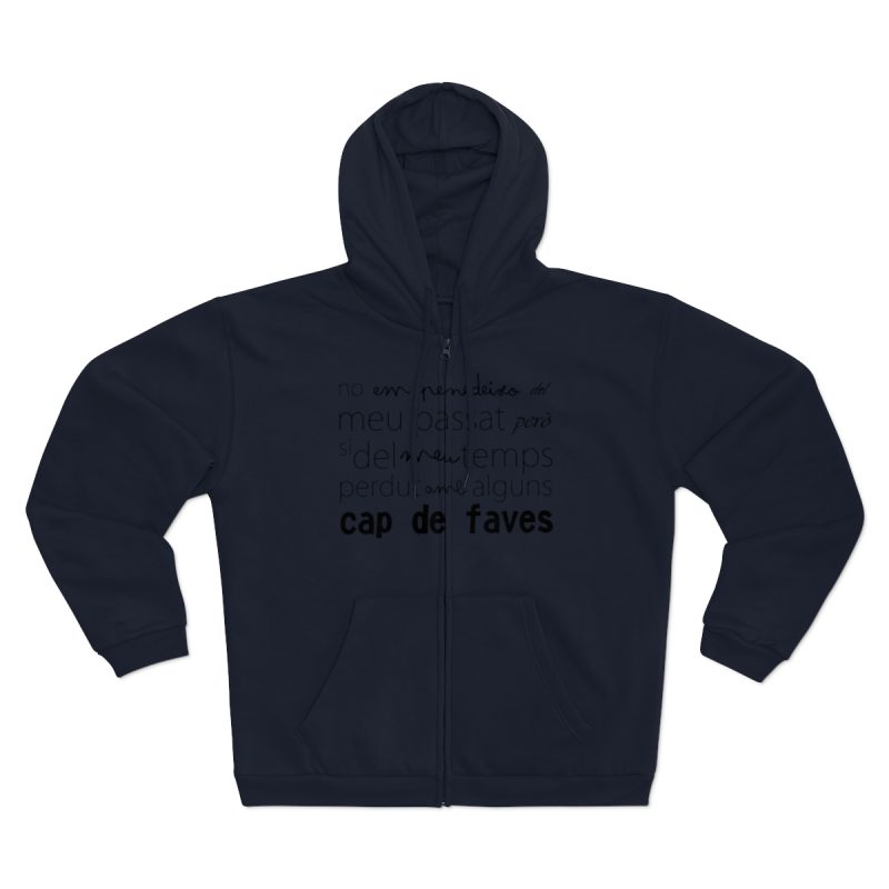 Sudadera capucha con cremallera premium - Azul marino - Camiseta «No em penedeixo»