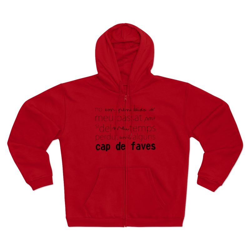 Sudadera capucha con cremallera premium - Rojo - Camiseta «No em penedeixo»