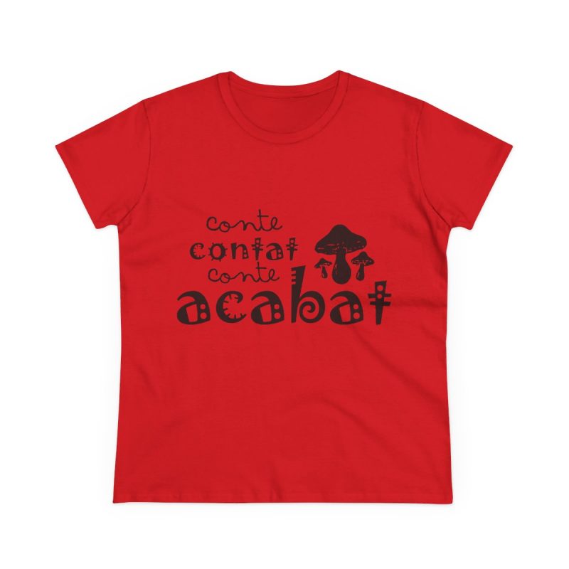 Camiseta mujer algodon medio - Rojo - Camiseta «Conte contat»