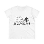 Camiseta mujer algodon medio - Blanco - Camiseta «Conte contat»