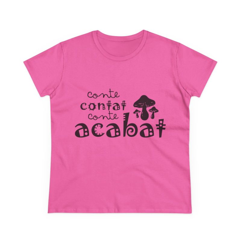 Camiseta mujer algodon medio - Rosa azalea - Camiseta «Conte contat»