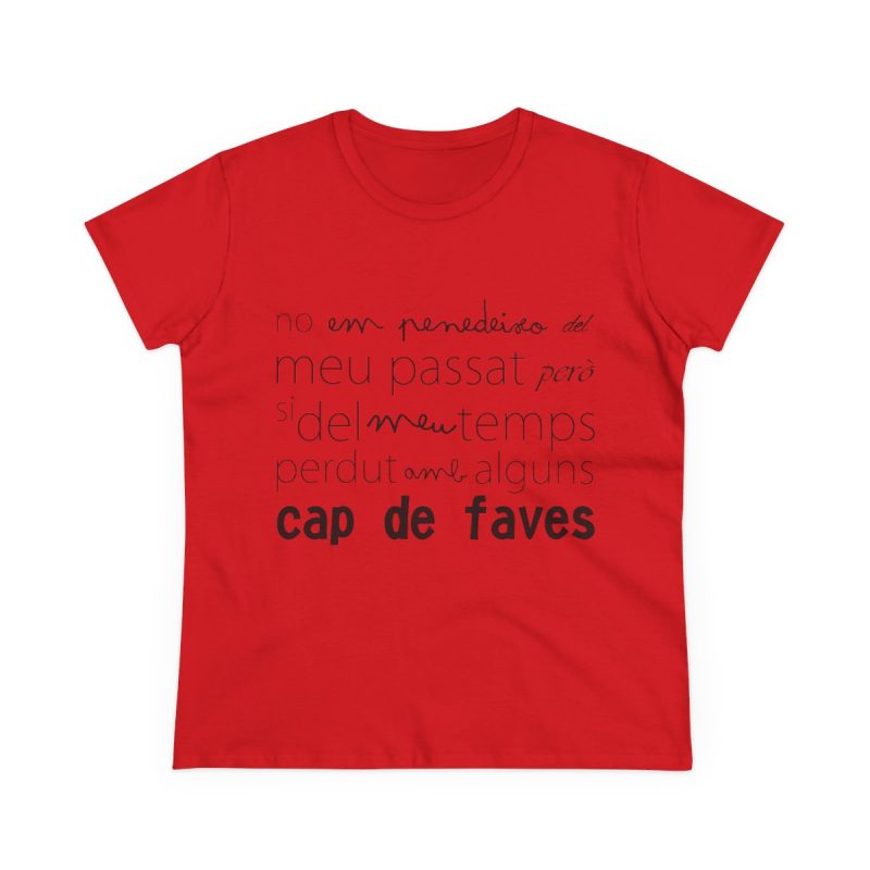 Camiseta mujer algodon medio - Rojo - Camiseta «No em penedeixo»