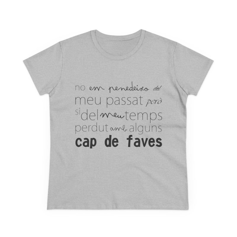 Camiseta mujer algodon medio - Gris deportivo - Camiseta «No em penedeixo»