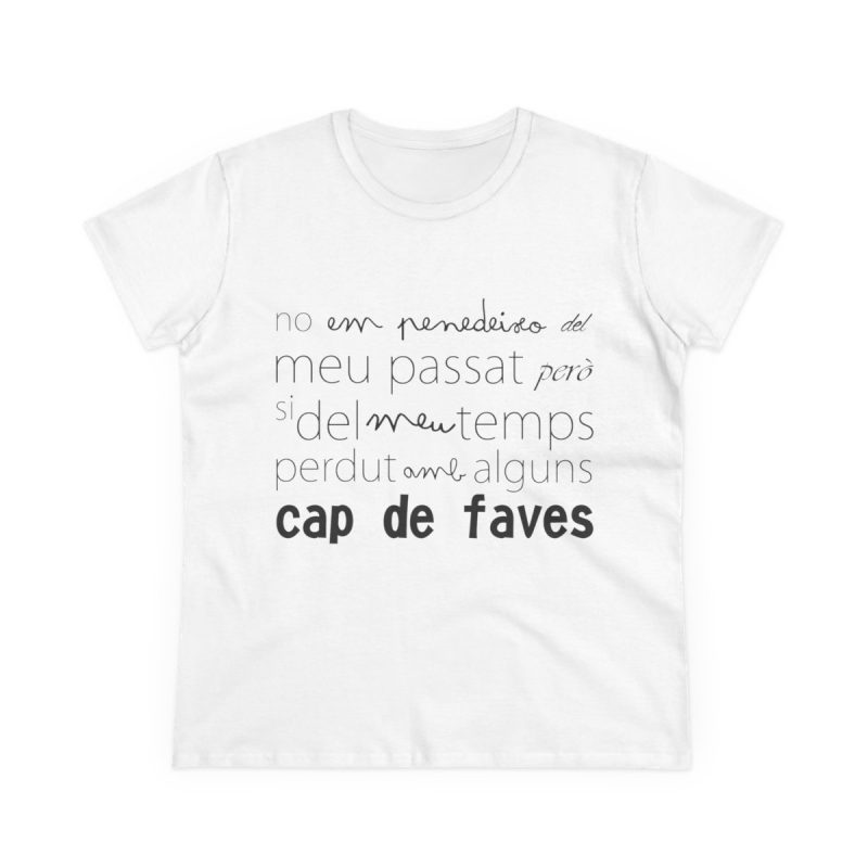 Camiseta mujer algodon medio - Blanco - Camiseta «No em penedeixo»