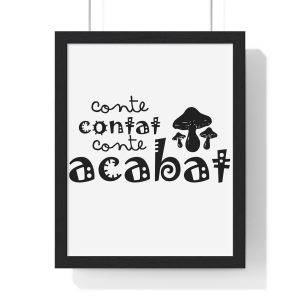 Poster enmarcado vertical - Negro - Camiseta «Conte contat»