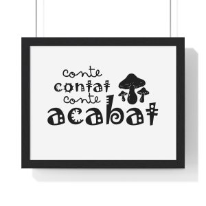 Poster enmarcado horizontal - Negro - Camiseta «Conte contat»