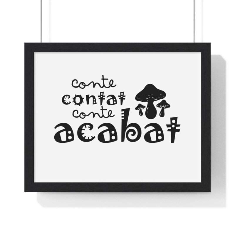 Poster enmarcado horizontal - Negro - Camiseta «Conte contat» Poster enmarcado horizontal - Negro - Camiseta «Conte contat»