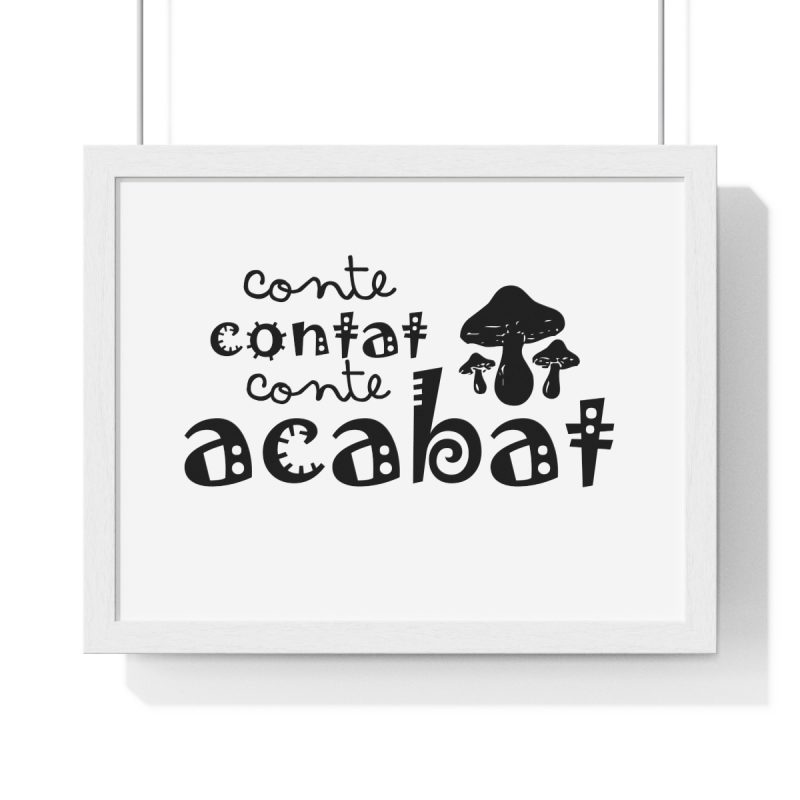 Poster enmarcado horizontal - Blanco - Camiseta «Conte contat»