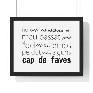 Poster enmarcado horizontal - Negro - Camiseta «No em penedeixo»