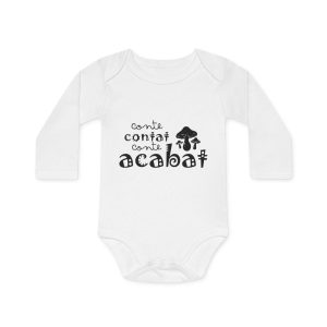Body bebe manga larga organico - Blanco - Camiseta «Conte contat»
