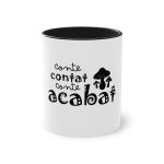 Taza bicolor - Negro - Camiseta «Conte contat»