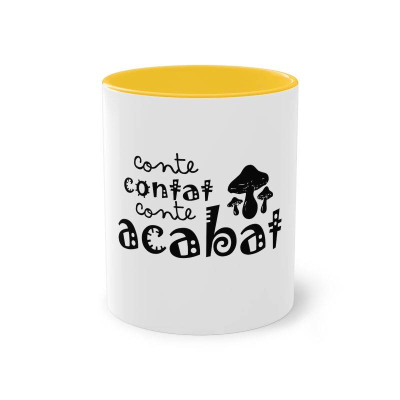 Taza bicolor - Amarillo dorado - Camiseta «Conte contat»