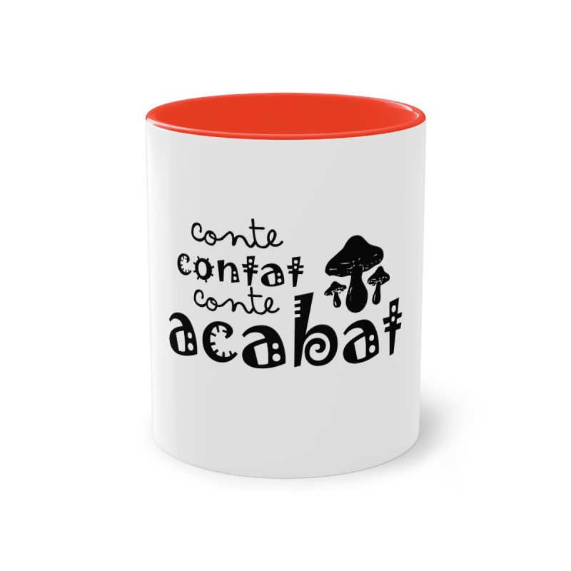 Taza bicolor - Rojo - Camiseta «Conte contat»