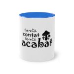 Taza bicolor - Azul Cambridge - Camiseta «Conte contat»