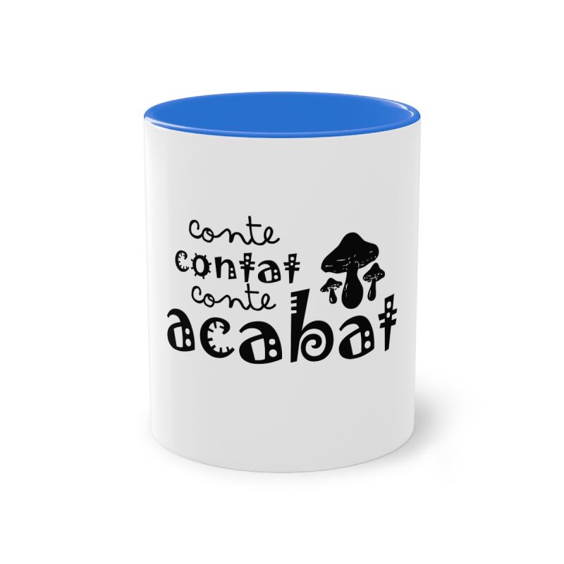 Taza bicolor - Azul Cambridge - Camiseta «Conte contat»
