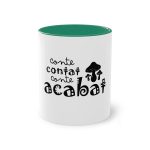 Taza bicolor - Verde oscuro - Camiseta «Conte contat»