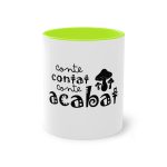 Taza bicolor - Verde claro - Camiseta «Conte contat»