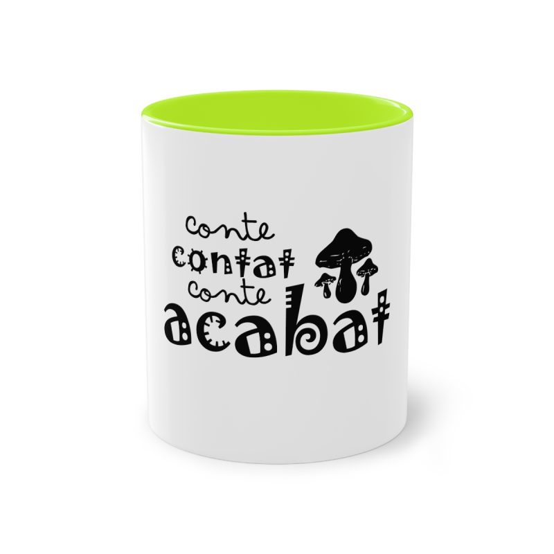 Taza bicolor - Verde claro - Camiseta «Conte contat»