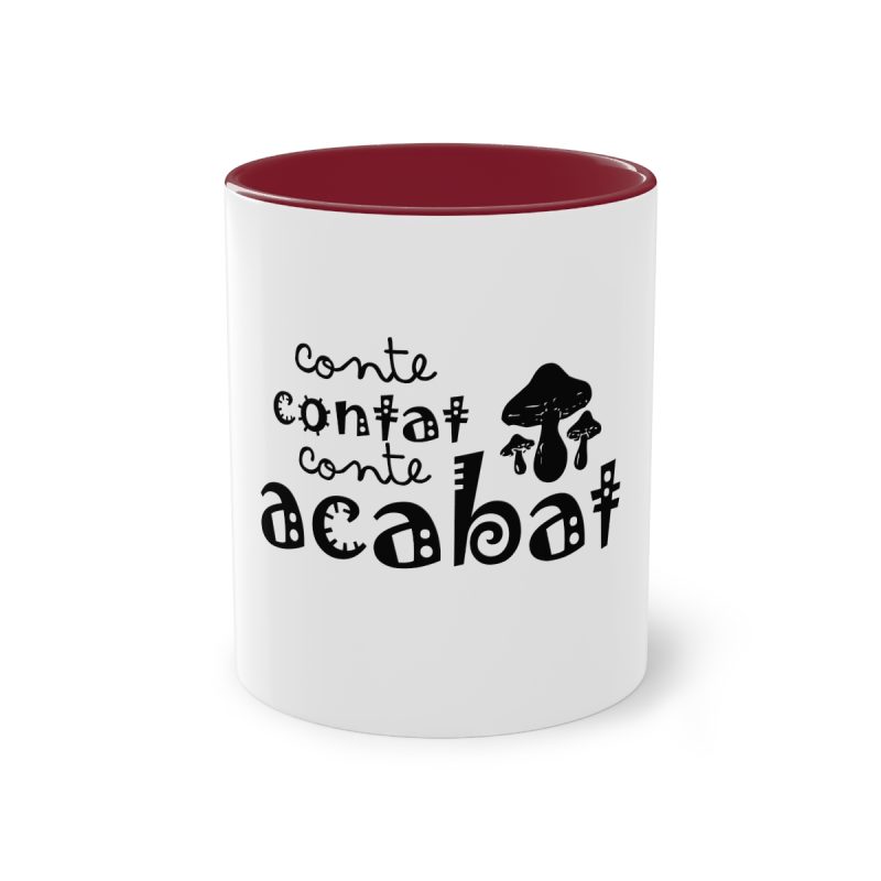 Taza bicolor - Granate - Camiseta «Conte contat»