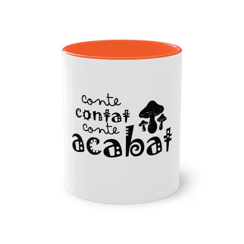 Taza bicolor - Naranja - Camiseta «Conte contat»
