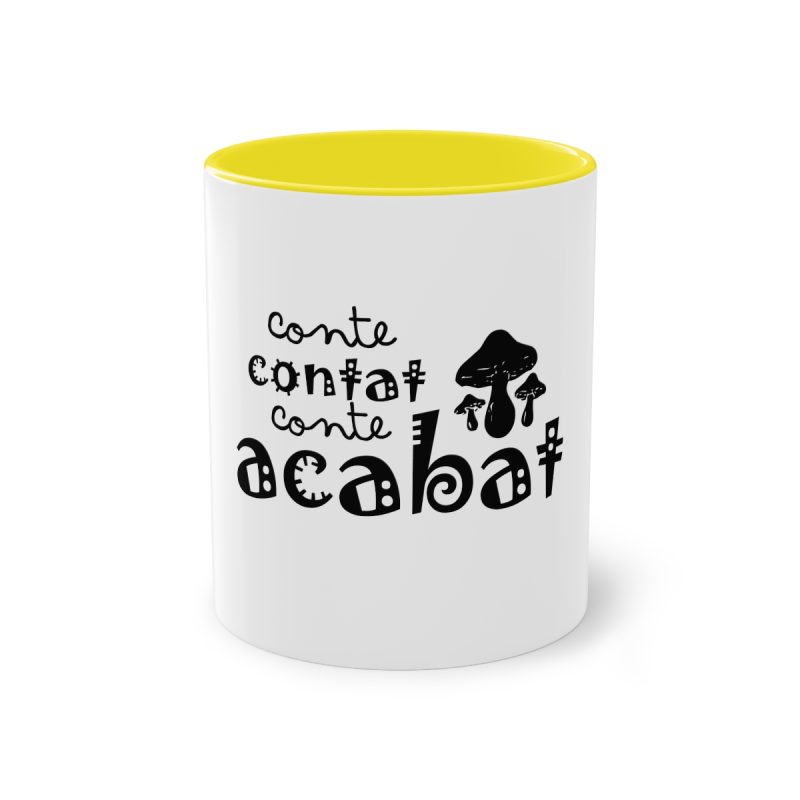Taza bicolor - Amarillo - Camiseta «Conte contat»